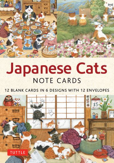 Japanese Cats - 12 Blank Note Cards: In 6 Original Illustrations by Setsu Broderick with 12 Envelopes in a Keepsake Box - Setsu Broderick - Bøger - Tuttle Publishing - 9780804857529 - 9. april 2024
