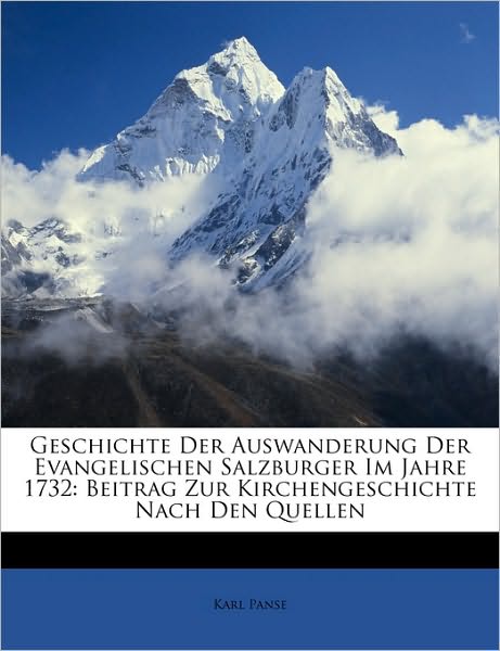 Cover for Panse · Geschichte der Auswanderung der e (Bog)