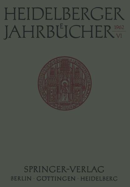 Cover for Universitats-Gesellschaft · Heidelberger Jahrbucher - Heidelberger Jahrbucher (Paperback Book) [German edition] (1962)