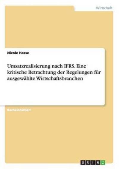 Cover for Hasse · Umsatzrealisierung nach IFRS. Ein (Bog) (2016)