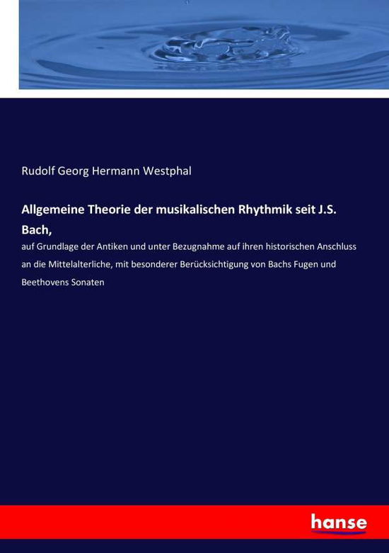 Cover for Westphal · Allgemeine Theorie der musikal (Book) (2017)