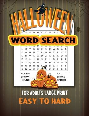 Cover for S M Design · Halloween Word Search Book for Adults Large Print Easy to Hard (Paperback Book) (2020)