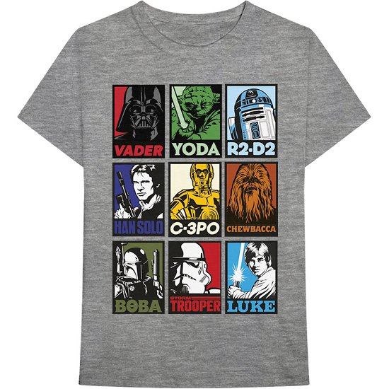 Cover for Star Wars · Star Wars Unisex T-Shirt: Character Squares (T-shirt) [size S] [Grey - Unisex edition]