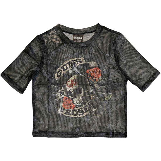 Guns N' Roses Ladies Crop Top: Firepower (Black) (Mesh) - Guns N Roses - Merchandise -  - 5056821085530 - December 6, 2024