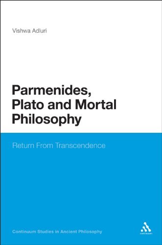 Cover for Vishwa Adluri · Parmenides, Plato and Mortal Philosophy: Return from Transcendence (Bloomsbury Studies in Ancient Philosophy) (Gebundenes Buch) (2011)