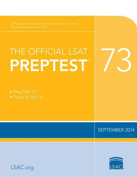 Cover for Law School Admission Council · The Official Lsat Preptest 73: (Sept. 2014 Lsat) (Paperback Book) (2014)