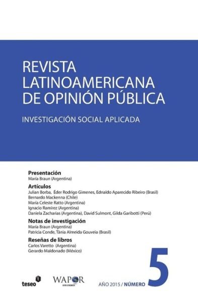 Cover for Vv Aa · Revista Latinoamericana De Opinion Publica N 5 (Paperback Book) (2015)