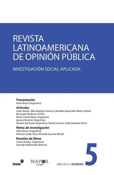 Cover for Vv Aa · Revista Latinoamericana De Opinion Publica N 5 (Paperback Bog) (2015)