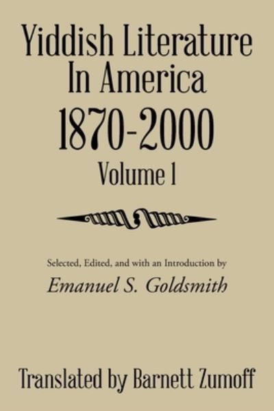 Cover for Barnett Zumoff · Yiddish Literature in America 1870-2000 (Paperback Book) (2016)