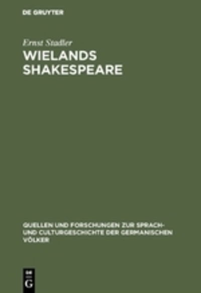 Cover for Ernst Stadler · Wielands Shakespeare (Book) (1910)