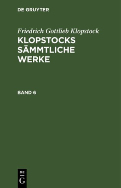 Cover for Friedrich Gottlieb Klopstock (Book) (1901)