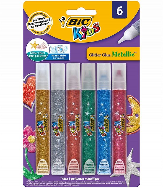 Bastelkleber Glitter Glue Metallic - 6 Metallicfarben - Bic Kids - Merchandise - Bic - 3086126720531 - 