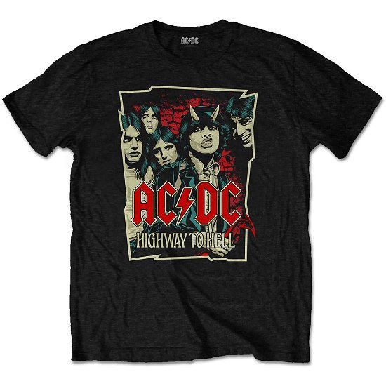 AC/DC Unisex T-Shirt: Highway To Hell Sketch - AC/DC - Produtos -  - 5056368642531 - 