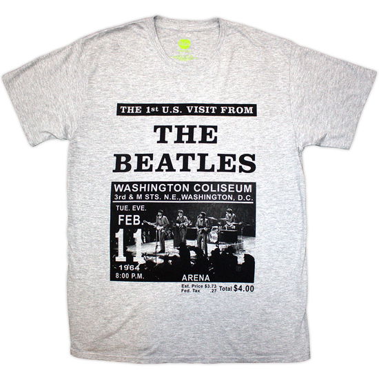 Cover for The Beatles · The Beatles Unisex T-Shirt: Washington '64 Promo (Grey) (T-shirt) [size S] (2024)