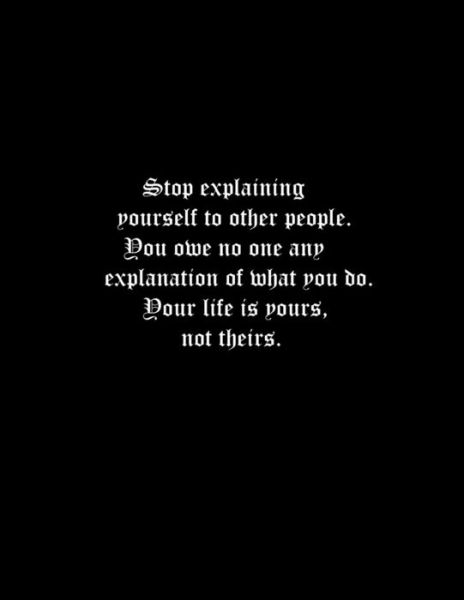 Cover for Lek Journal · Stop explaining yourself to other people. You owe no one any explanation of what you do. Your life is yours, not theirs. (Paperback Book) (2019)