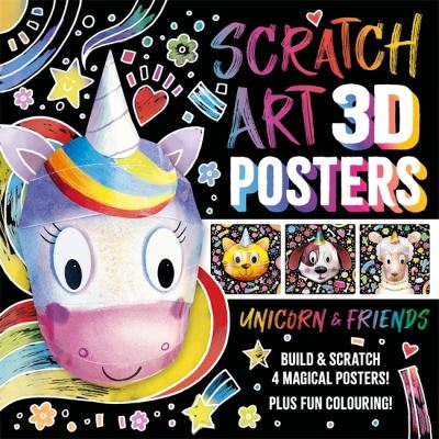 Cover for Igloo Books · Scratch Art 3D Posters: Unicorn &amp; Friends - Create 4 magical pop-out posters! (Paperback Book) (2024)