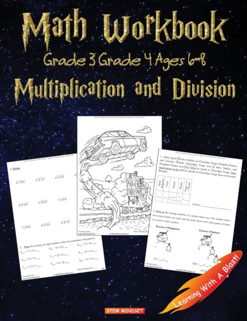 Cover for Llc Stem Mindset · Math Workbook Grade 3 Grade 4 Ages 6-8 Multiplication and Division (Paperback Book) (2019)