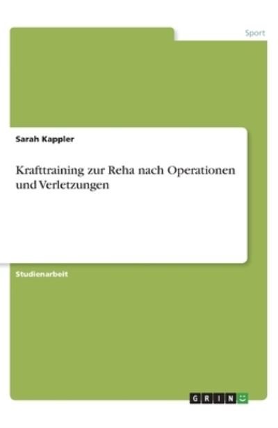 Cover for Kappler · Krafttraining zur Reha nach Ope (Book)