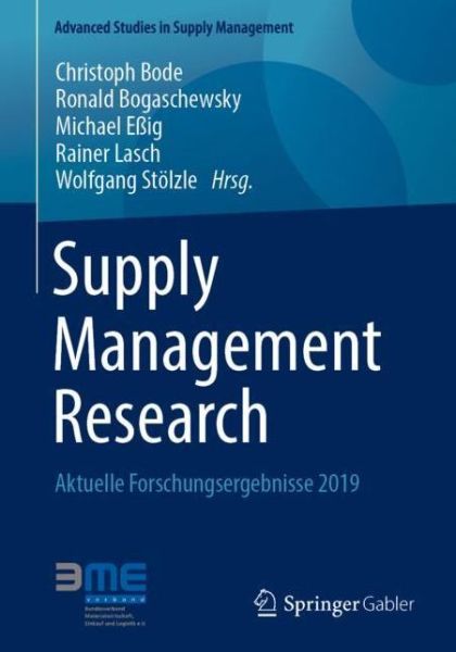 Cover for Supply Management Research (Book) [1. Aufl. 2019 edition] (2019)