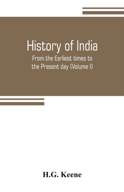 Cover for H G Keene · History of India (Taschenbuch) (2019)