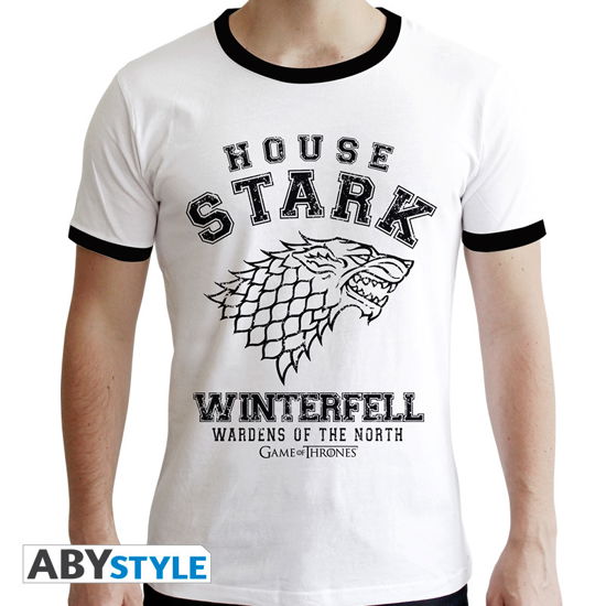 GAME OF THRONES - Tshirt House Stark man SS whit - T-Shirt Männer - Fanituote - ABYstyle - 3700789253532 - torstai 7. helmikuuta 2019