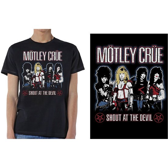 Motley Crue Unisex T-Shirt: Shout at the Devil - Mötley Crüe - Produtos - MERCHANDISE - 5056170673532 - 16 de janeiro de 2020