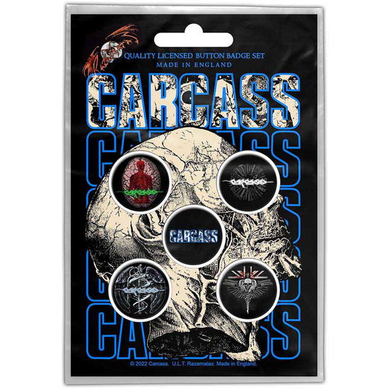 Carcass Button Badge Pack: Necro Head - Carcass - Koopwaar -  - 5056365716532 - 