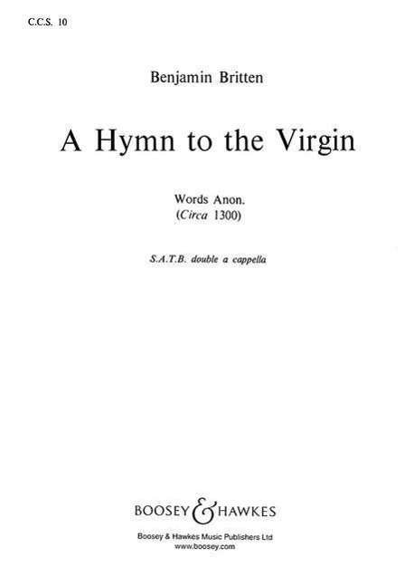 Cover for Benjamin Britten · A Hymn to the Virgin.BH5400070 (Bog) (2016)