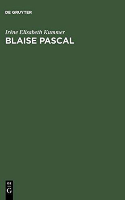 Cover for Kummer · Blaise Pascal (Book) [1. Aufl edition] (1978)