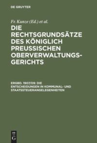 Cover for G Kautz · Die Entscheidungen in Kommunal- und Staatssteuerangelegenheiten (Hardcover Book) (1907)