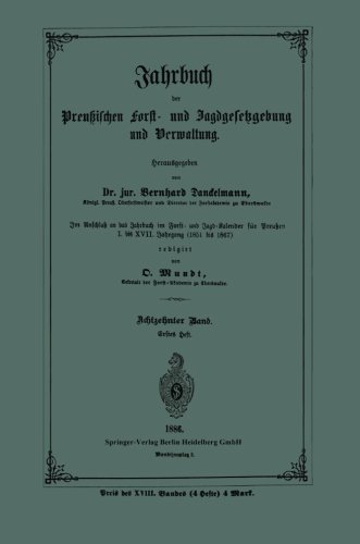 Cover for O Mundt · Jahrbuch Der Preussischen Forst- Und Jagdgesetzgebung Und Verwaltung (Pocketbok) [1886 edition] (1901)