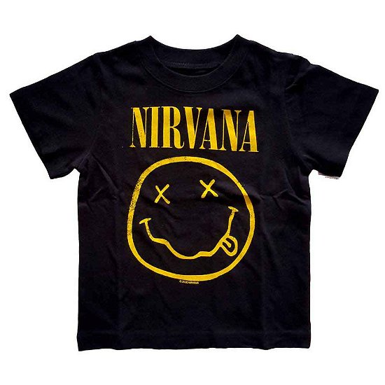 Cover for Nirvana · Nirvana Kids Toddler T-Shirt: Yellow Happy Face (5 Years) (T-shirt) [size 5-6yrs] [Black - Kids edition]