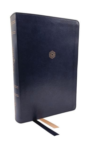 Cover for KJV, The Woman's Study Bible, Blue Leathersoft, Red Letter, Full-Color Edition, Comfort Print: Receiving God's Truth for Balance, Hope, and Transformation (Leather Book) (2023)