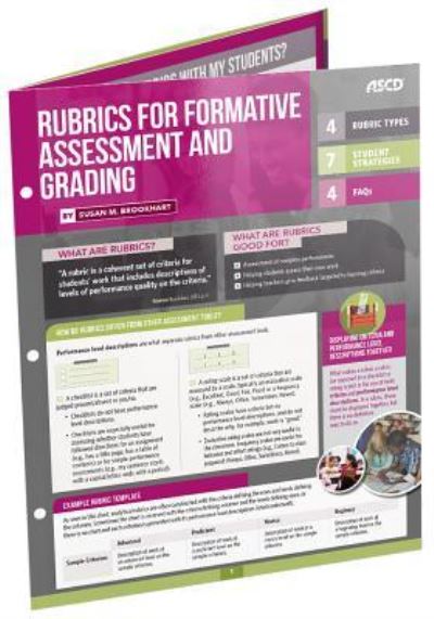 Cover for Susan M. Brookhart · Rubrics for Formative Assessment and Grading (Pamflet) (2016)