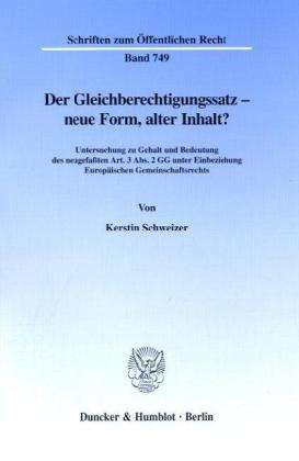 Cover for Schweizer · Der Gleichberechtigungssatz - (Book) (1998)