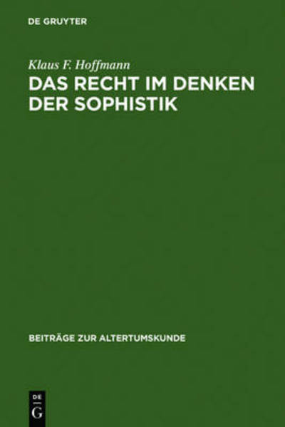 Cover for Hoffmann · Das Recht im Denken der Sophis (Book) [German edition] (1997)