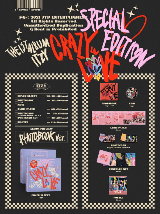 ITZY THE 1ST ALBUM CRAZY IN LOVE SPECIAL EDITION (PHOTOBOOK VER.) - Itzy - Musik - JYP ENTERTAINMENT - 2209999992534 - 24 oktober 2021