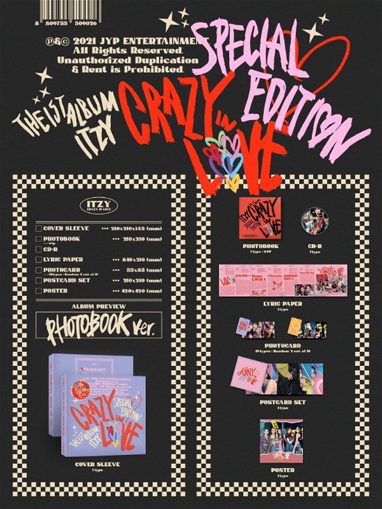ITZY THE 1ST ALBUM CRAZY IN LOVE SPECIAL EDITION (PHOTOBOOK VER.) - Itzy - Música - JYP ENTERTAINMENT - 2209999992534 - 24 de octubre de 2021