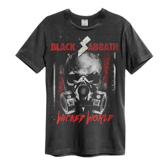 Black Sabbath Wicked World Amplified Vintage Charcoal Small T Shirt - Black Sabbath - Merchandise - AMPLIFIED - 5054488392534 - 