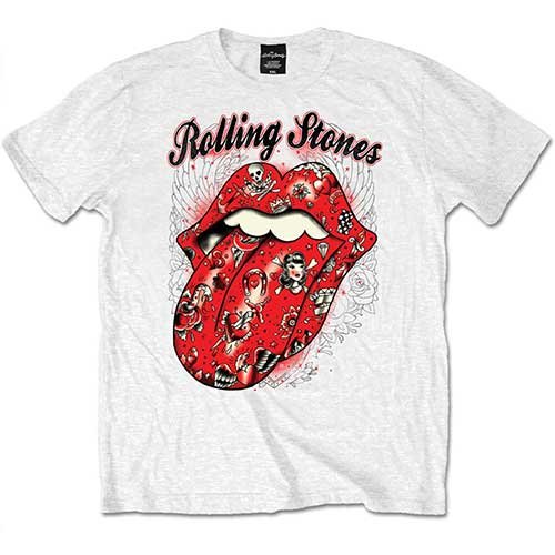 The Rolling Stones Unisex T-Shirt: Tattoo Flash - The Rolling Stones - Produtos - Bravado - 5055295353534 - 