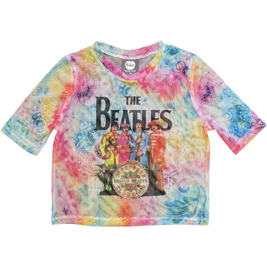 Cover for The Beatles · The Beatles Ladies Crop Top: Sgt Pepper (Mesh) (XX-Small) (Klær) [size XXS]
