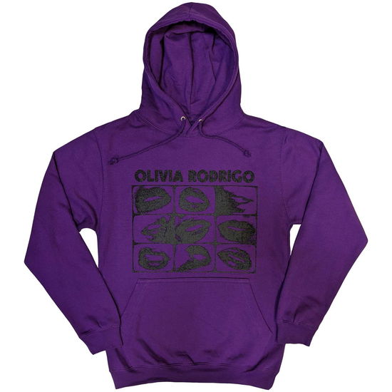 Cover for Olivia Rodrigo · Olivia Rodrigo Unisex Pullover Hoodie: Threshold Lips Grid (Purple) (Hoodie) [size S] (2023)