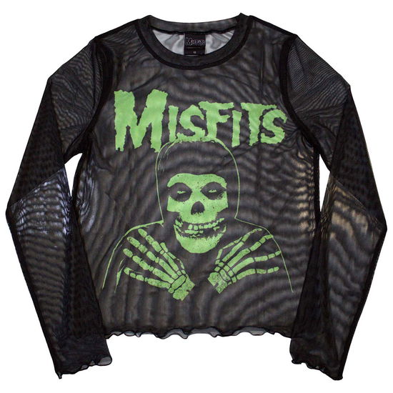 Cover for Misfits · Misfits Ladies Crop Top: Green Hands (Black) (Mesh) (XX-Small) (CLOTHES) [size XXS] (2024)