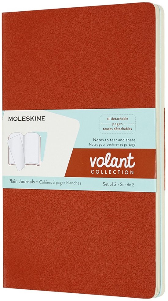 Moleskine Volant Journals Large Plain Coral Orange Aqua.Blue - Moleskine - Bücher - MOLESKINE - 8058647620534 - 26. Juli 2018