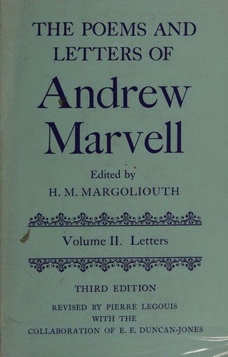 Cover for Andrew Marvell · The Poems and Letters - Oxford English Texts (Book pack) [3 Revised edition] (1971)