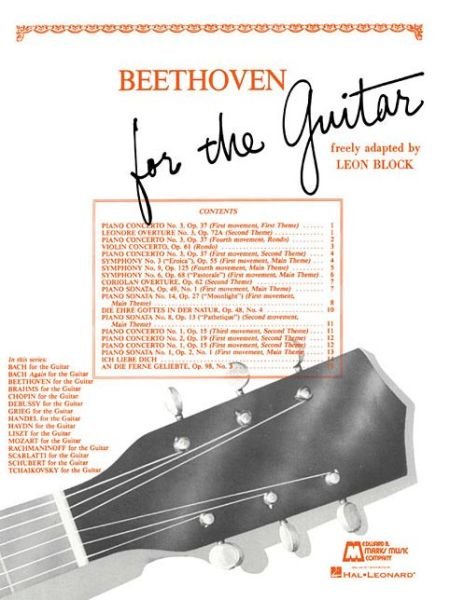 Cover for Ludwig Van Beethoven · Beethoven for Guitar Guitar Solo (Book) (1984)