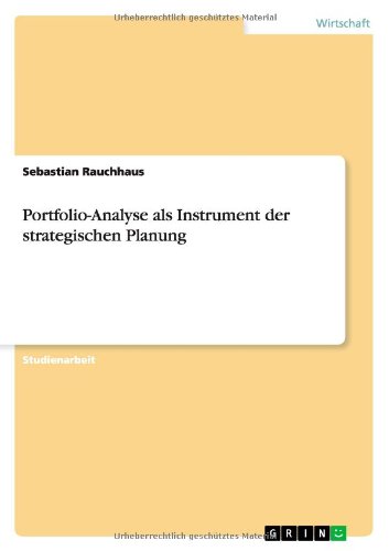 Cover for Rauchhaus · Portfolio-Analyse als Instrum (Book) [German edition] (2011)