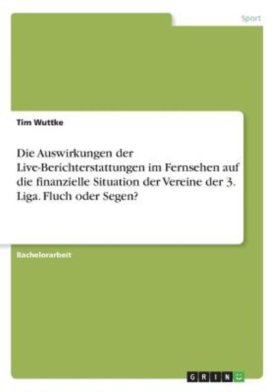 Cover for Wuttke · Die Auswirkungen der Live-Berich (Book)