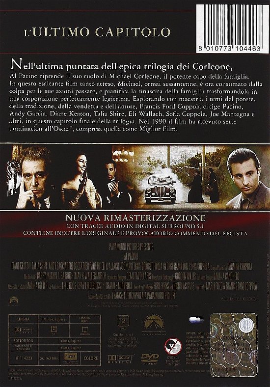 Cover for Cast · Il Padrino Parte Iii (DVD) (2021)