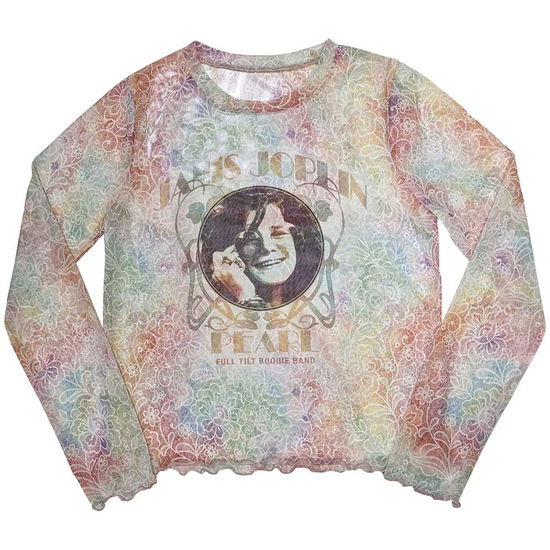 Janis Joplin Ladies Long Sleeve T-Shirt: Pearl (Mesh) - Janis Joplin - Koopwaar -  - 5056737237535 - 